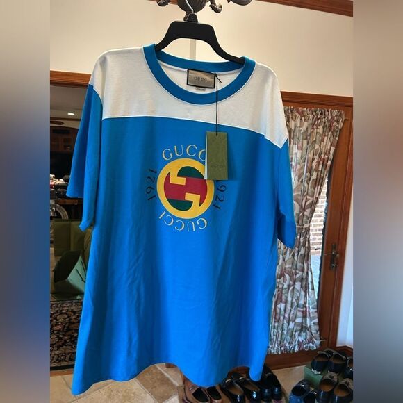 Men's Gucci logo print 1921 soft cotton T-shirt, size XXL made in Italy - Picture 1 of 7